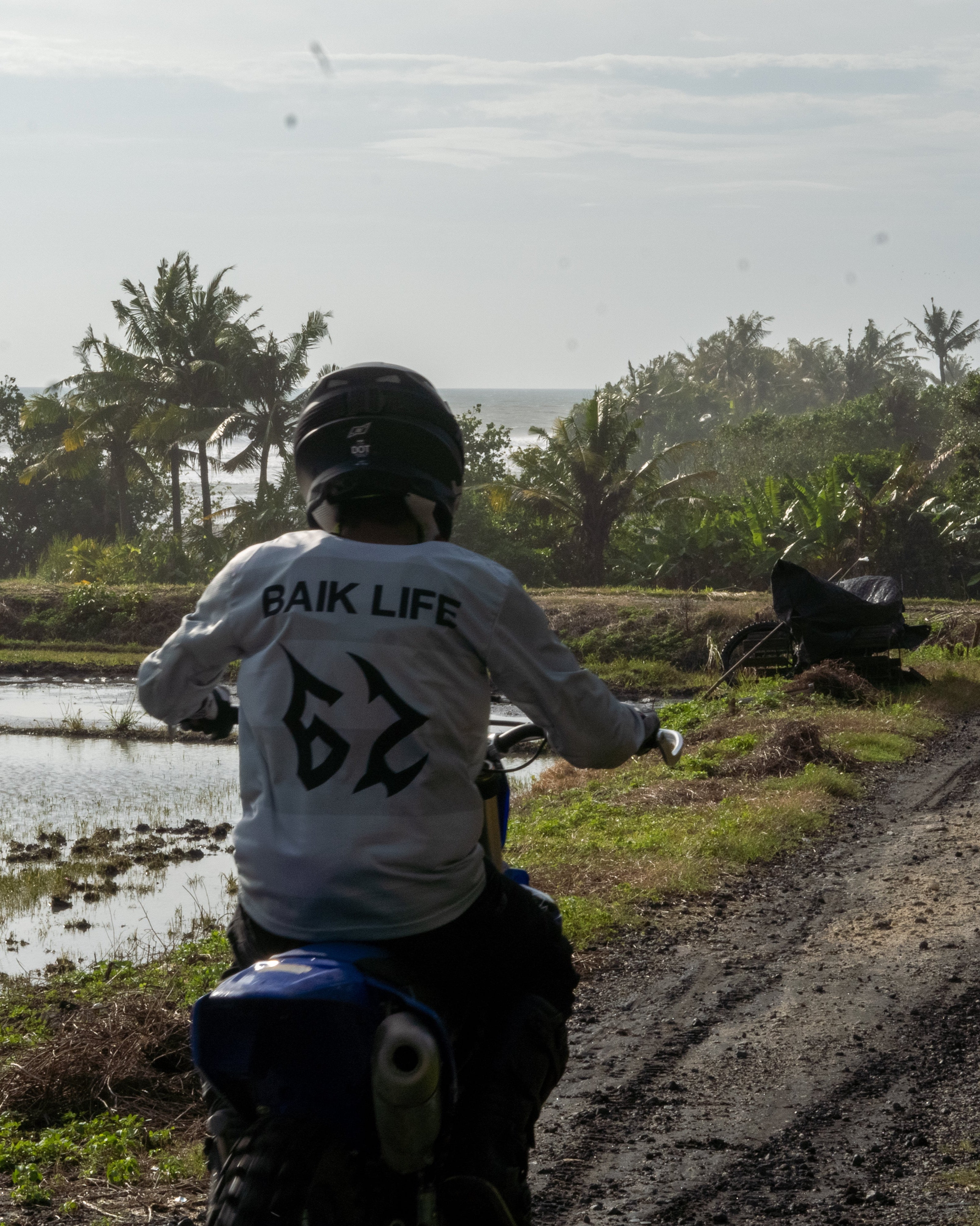 Riders next to rice fields in Bali